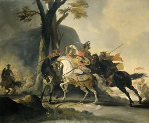 Alessandro Magno alla Battaglia del Fiume Granico nel 334 a.C. contro i Persiani